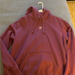 Adidas Men's Maroon Hoodie Sweater
